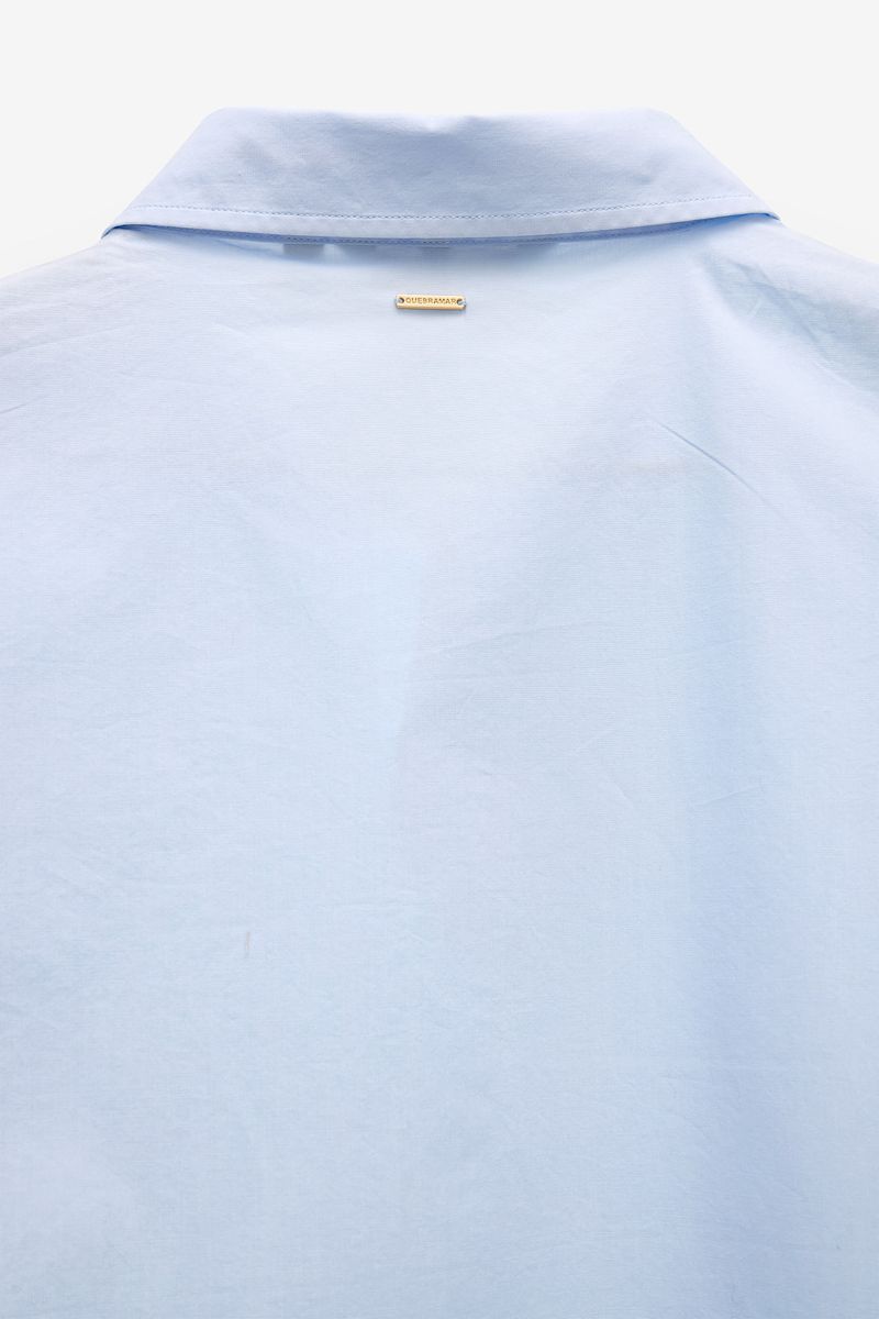 CAMISA MANGA CURTA EM POPELINA COM BOLSO