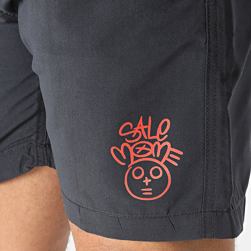 Short De Bain Toto Noir Rouge