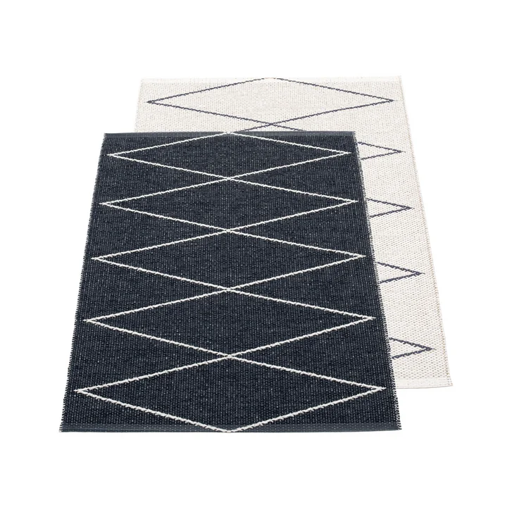 Pappelina - Max Wendeteppich, 70 x 100 cm, black / vanilla