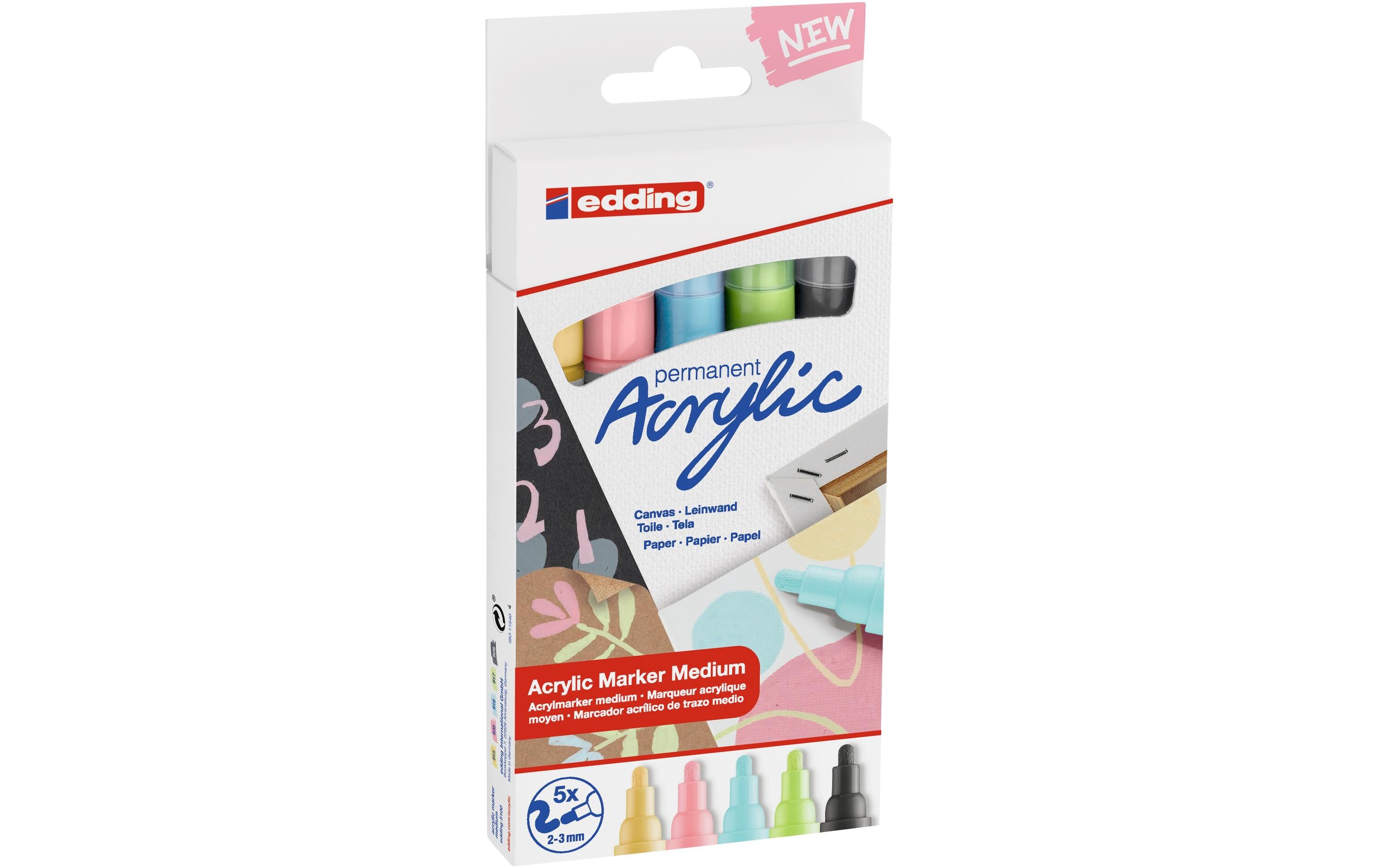 Acrylmarker 5100 Pastell, 5 StückSchnelltrocknende Acrylstifte