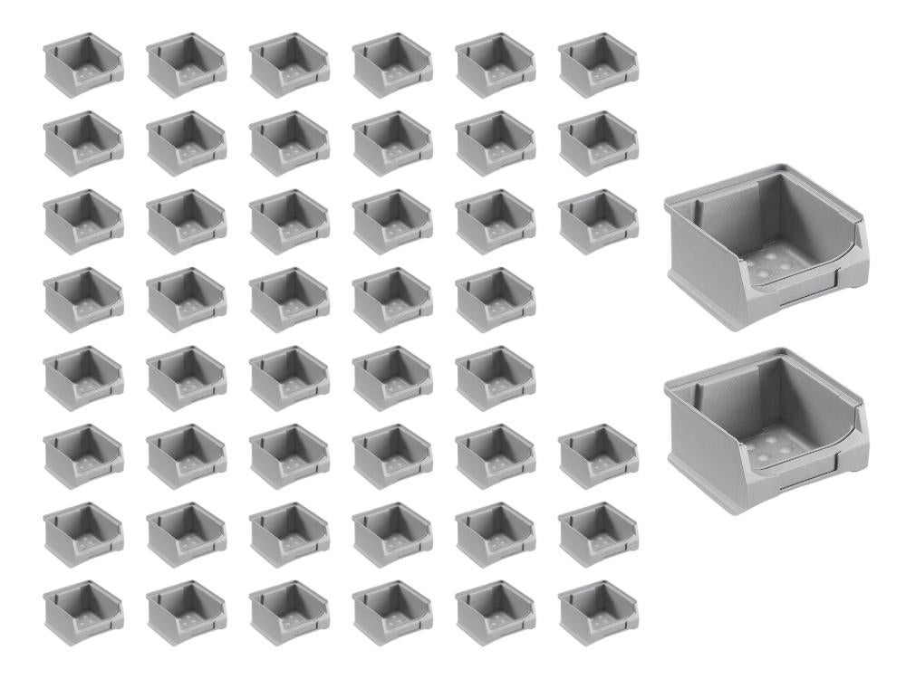 PROREGAL Super Saver Set 48x Grijze Opbergdozen 1,0 HxBxD 6 x 10 x 10 cm 0,4 Liter Opbergdozen