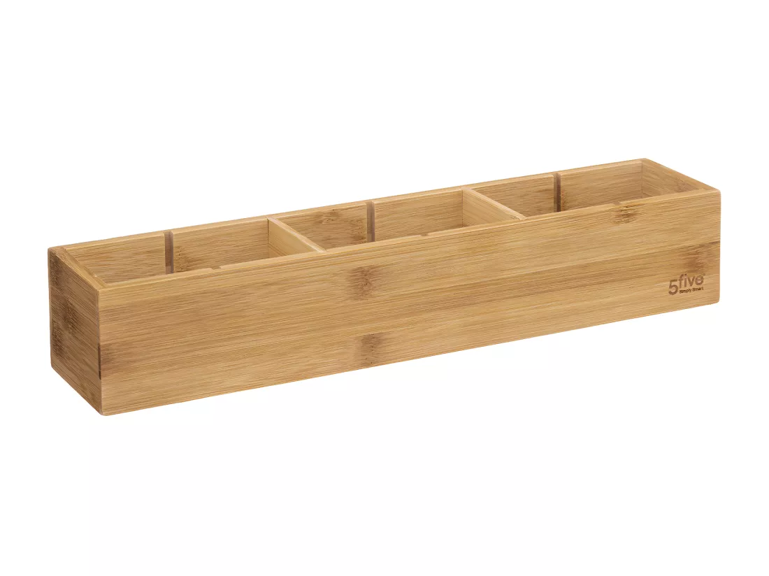 Organiseur de cuisine en Bambou avec séparateurs amovibles 8 x 38 cm