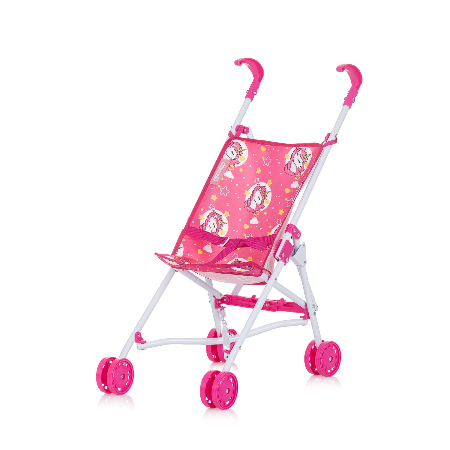 Chipolino Puppenbuggy Lily klappbar, Doppelräder, ab 3 Jahren, Schiebehöhe 57 cm pink