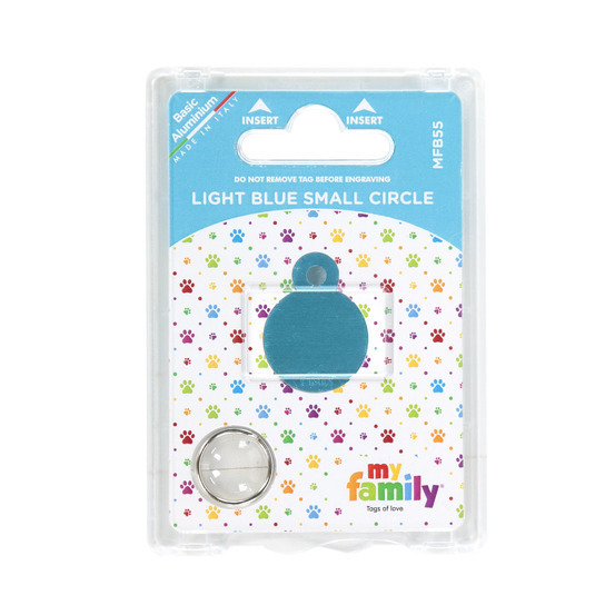 Médaille MyFamily Basic, en aluminium - Petit cercle, azur