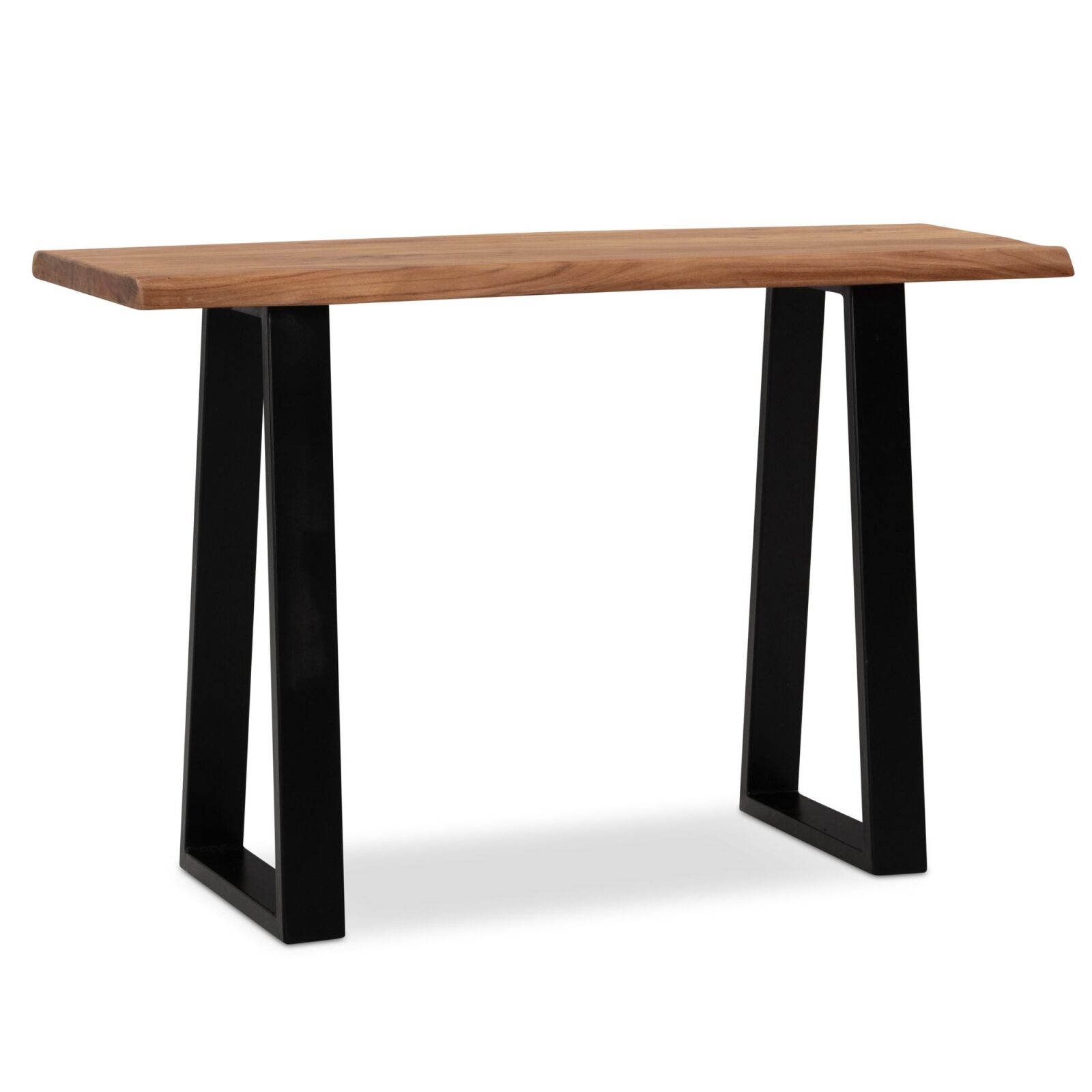 Schreibtisch - Akazie Massivholz - Trapez-Gestell - 118x41 cm