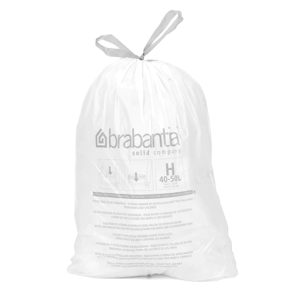 Rouleau 10 sacs poubelles 50 l blanc Code H Brabantia