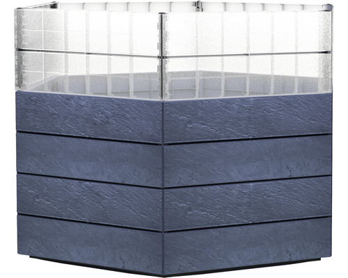 Klassieke verhoogde tuinbak GARANTIA ERGO Turbo L 75 incl. Flora waterbesparend systeem 110 x 110 x 75 cm steen