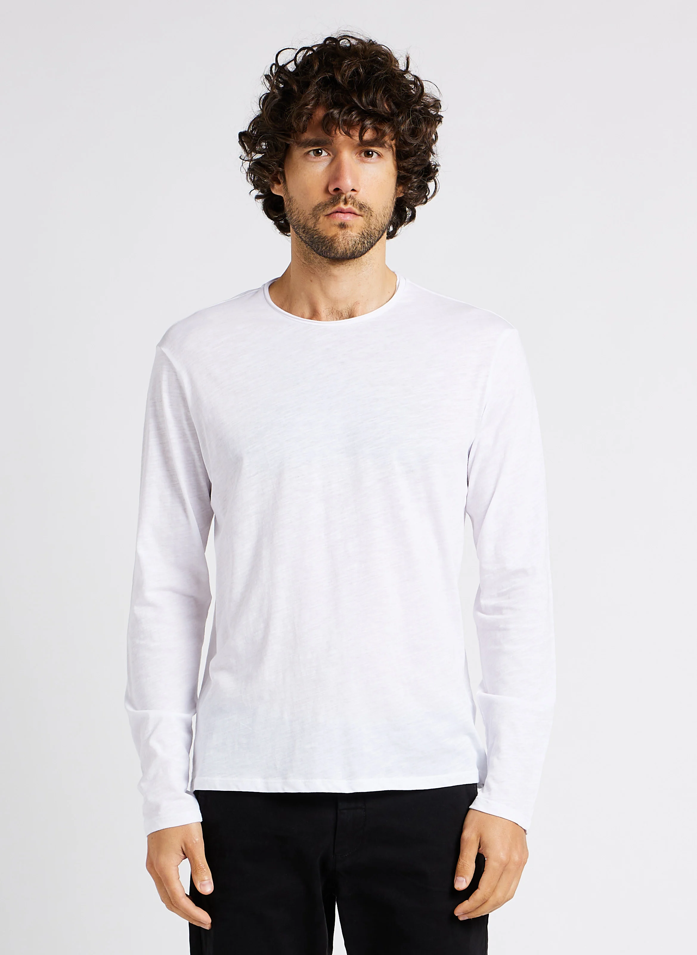 Tee-shirt col rond en coton| Blanc
