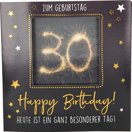Depesche 3D Klapp-Karte mit Musik und Licht, Glückwunsch-Karte zum 30. Geburtstag