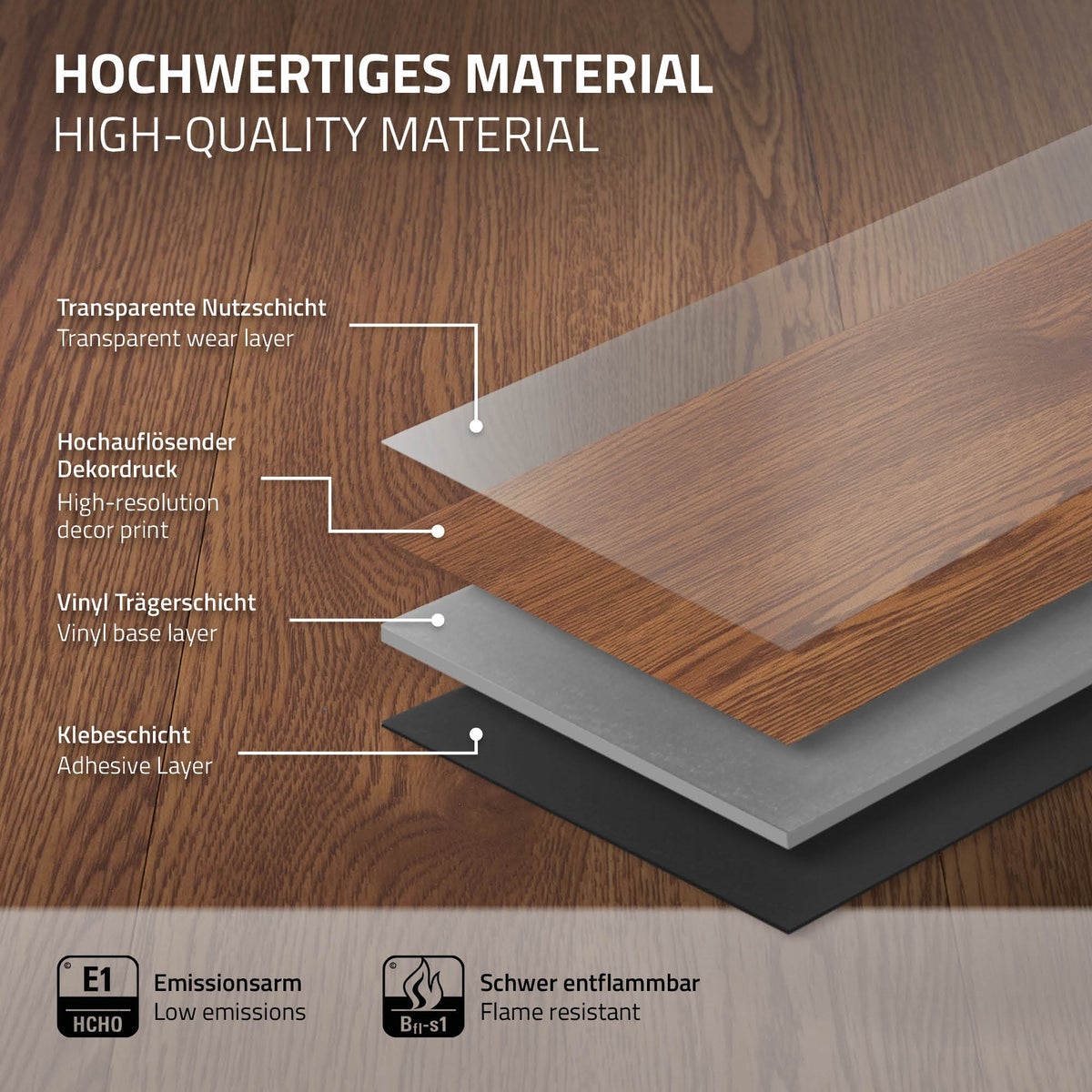 ML-Design Deluxe PVC-vloer, zelfklevende vinylplanken, vinylvloer, 91,5 cm x 15,3 cm x 2 mm, dikte 2 mm, 2,23 m²/16 planken, rode eik, bruin, houtlook, antislip, waterdicht, eenvoudige installatie