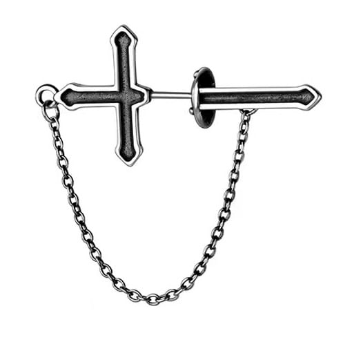 Lilafey - Kruisketting oorbel