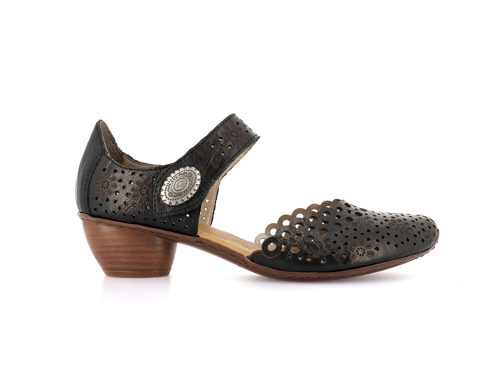 Rieker-43753 Cuir Noir