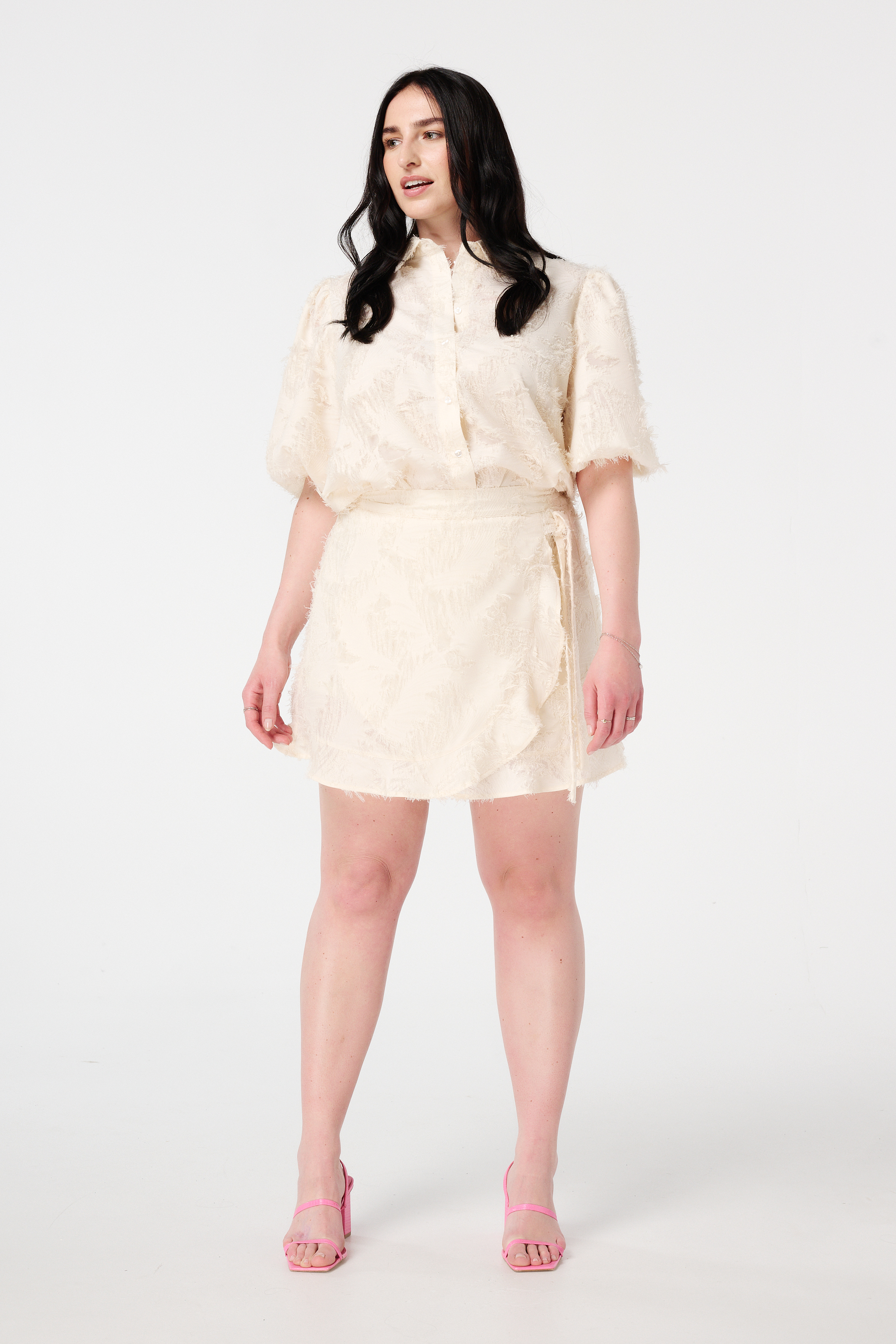 Blouse met structuur Cream
