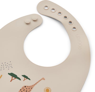 LIEWOOD Tilda Smekke med Trykk Silikon 2-Pack, Safari/Sandy
