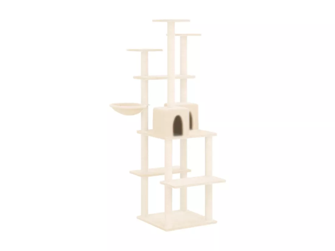 Arbre à chat avec griffoirs en sisal Crème 167 cm