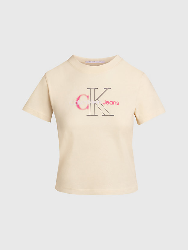 Camiseta curta com monograma