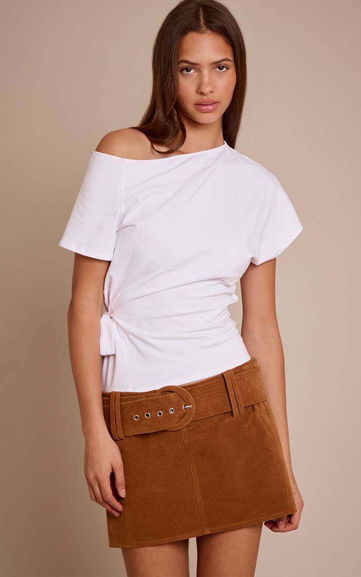 Camel Mini-jupe En Synthétique Avec Ceinture