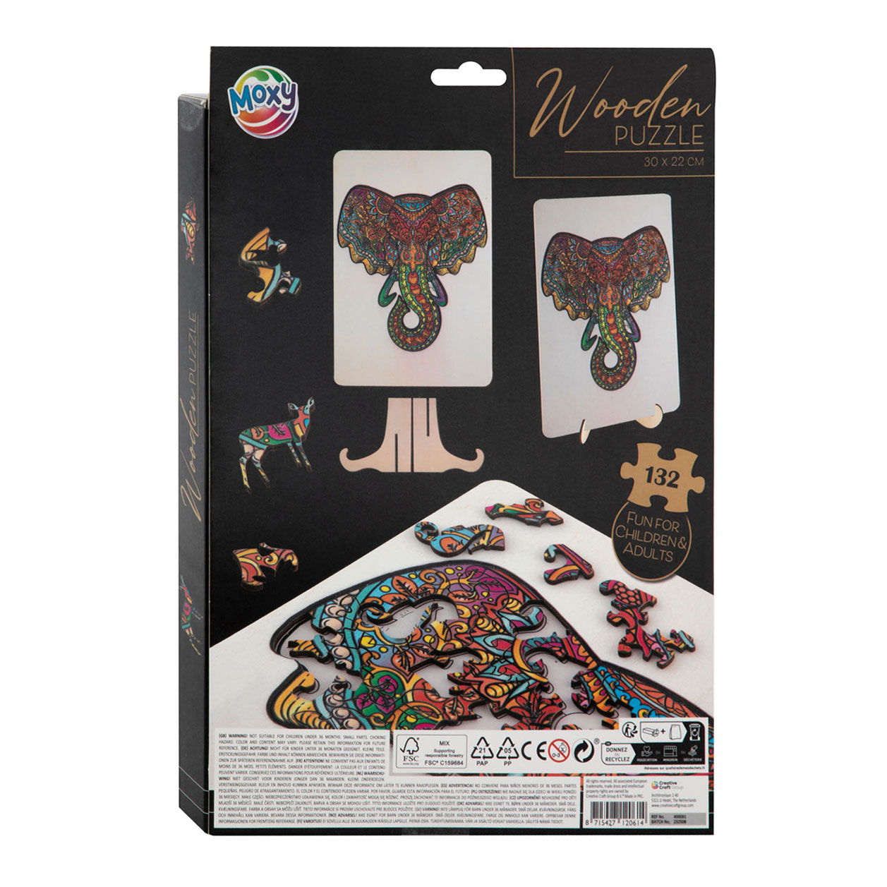 Houten Legpuzzel Olifant, 132st.