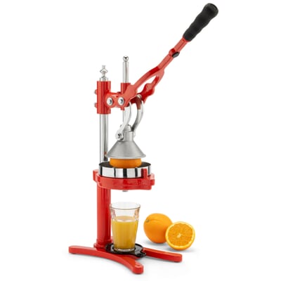 Hebel-Zitruspresse Hadarit mit Edelstahlpresskegel, Rot