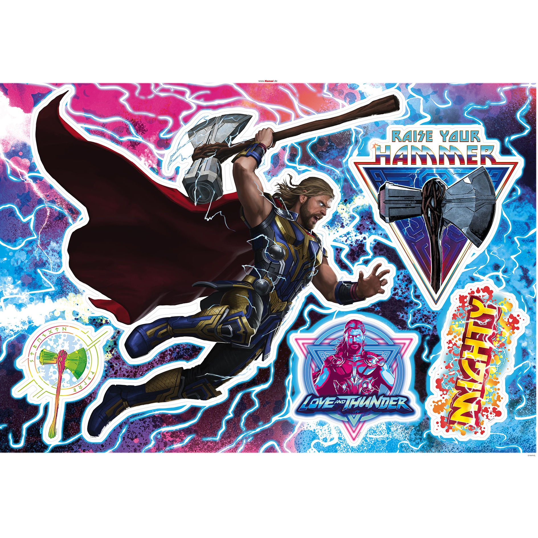 Wandtattoo THOR4 - MIGHTY THOR - bunt - 100x70 cm