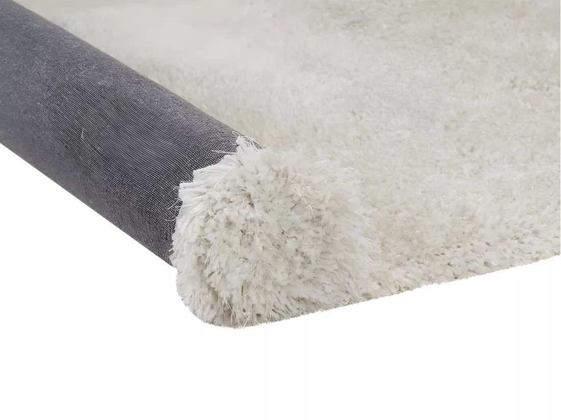 Tapis shaggy à poils longs microfibre - 120 x 170 cm - Blanc cassé - HARVEY