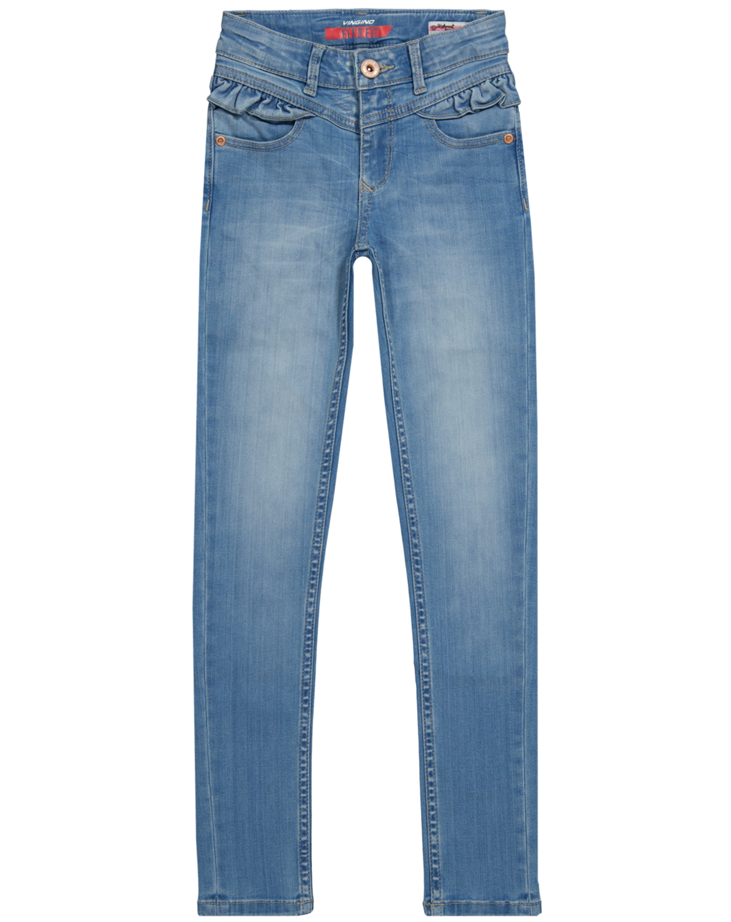 Jeanshose BROOKLYN RUFFLE Super Skinny Fit in light indigo
