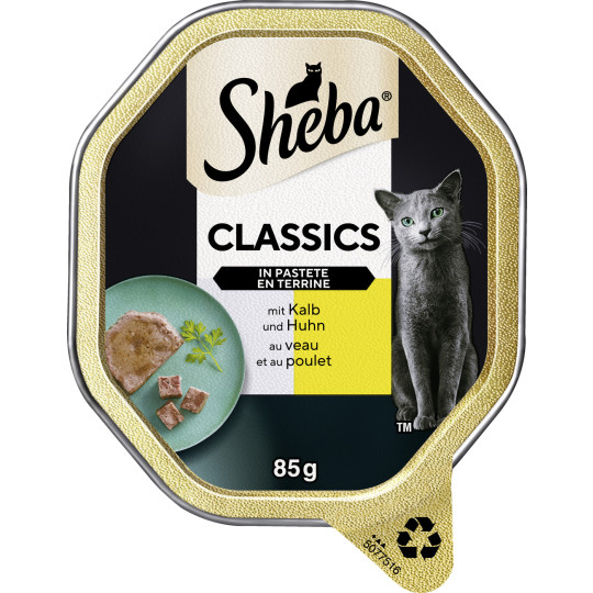 Sheba Classics mit Kalb & Huhn in Pastete 85G