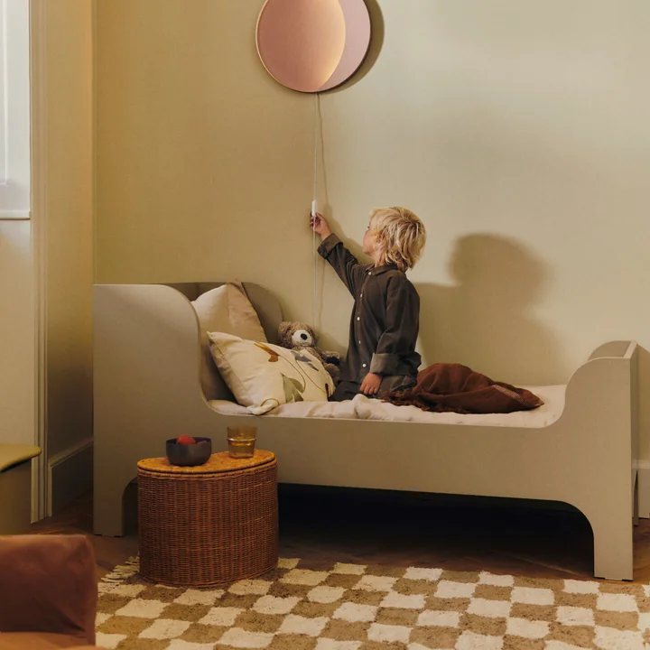 Ferm Living - Mara Kinderteppich, 150 x 80 cm, mist blue / warm sand