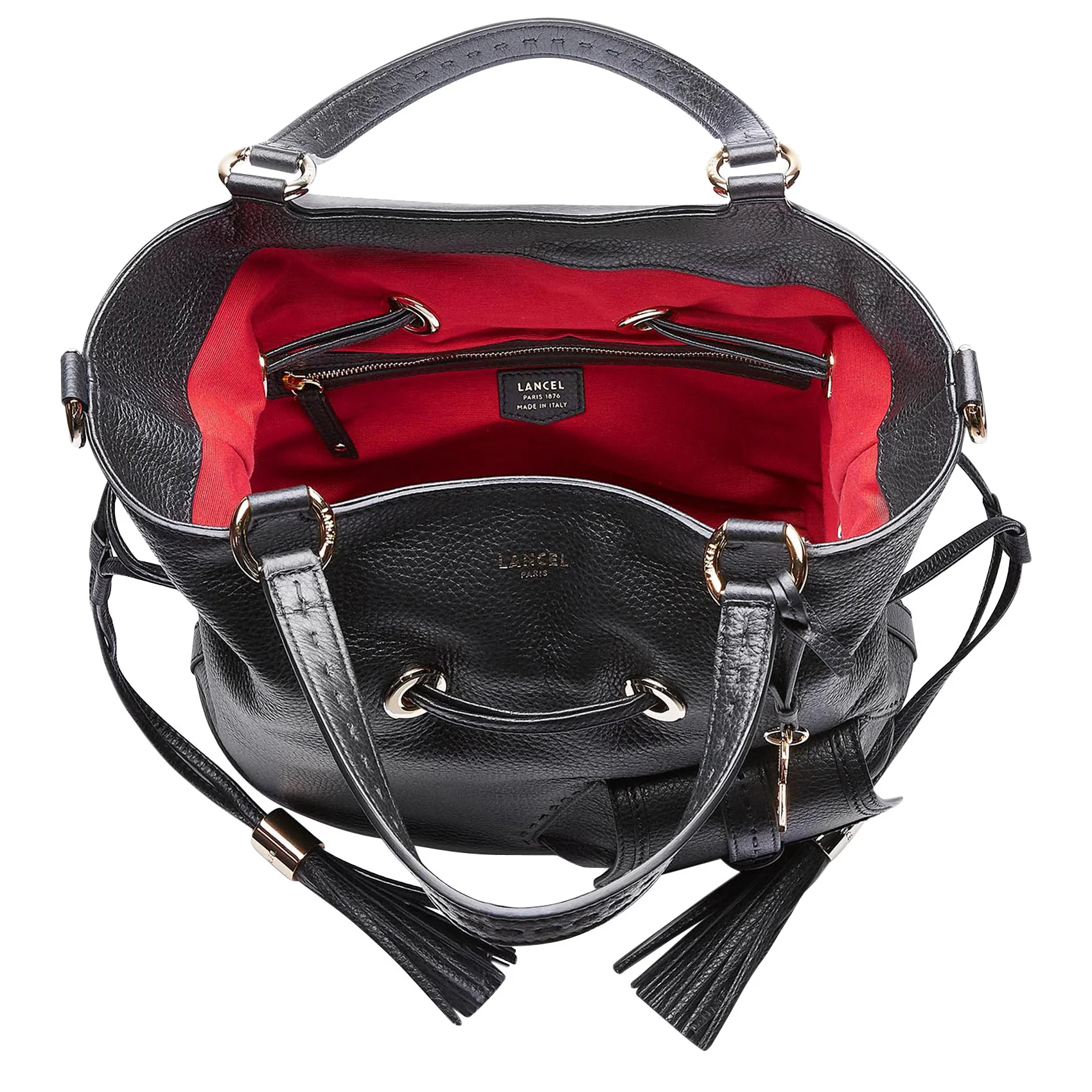 Sac seau en cuir grainé | Noir