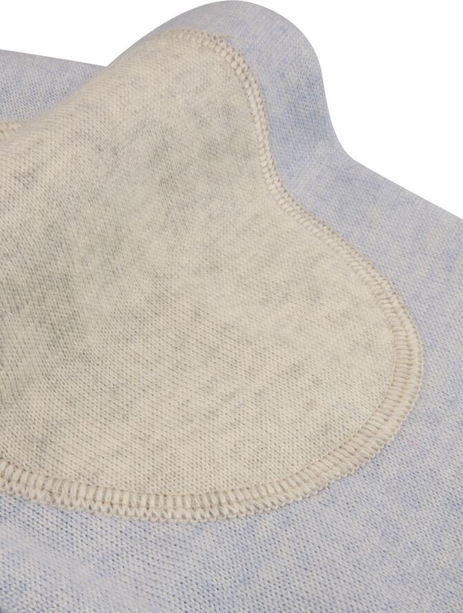Stenströms Sweater Knitted Crew Neck With Patch Merino Wool Blue