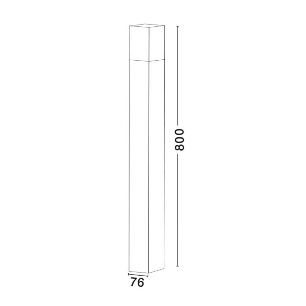 Padverlichting Stick in donkergrijs E27 IP54 800mm