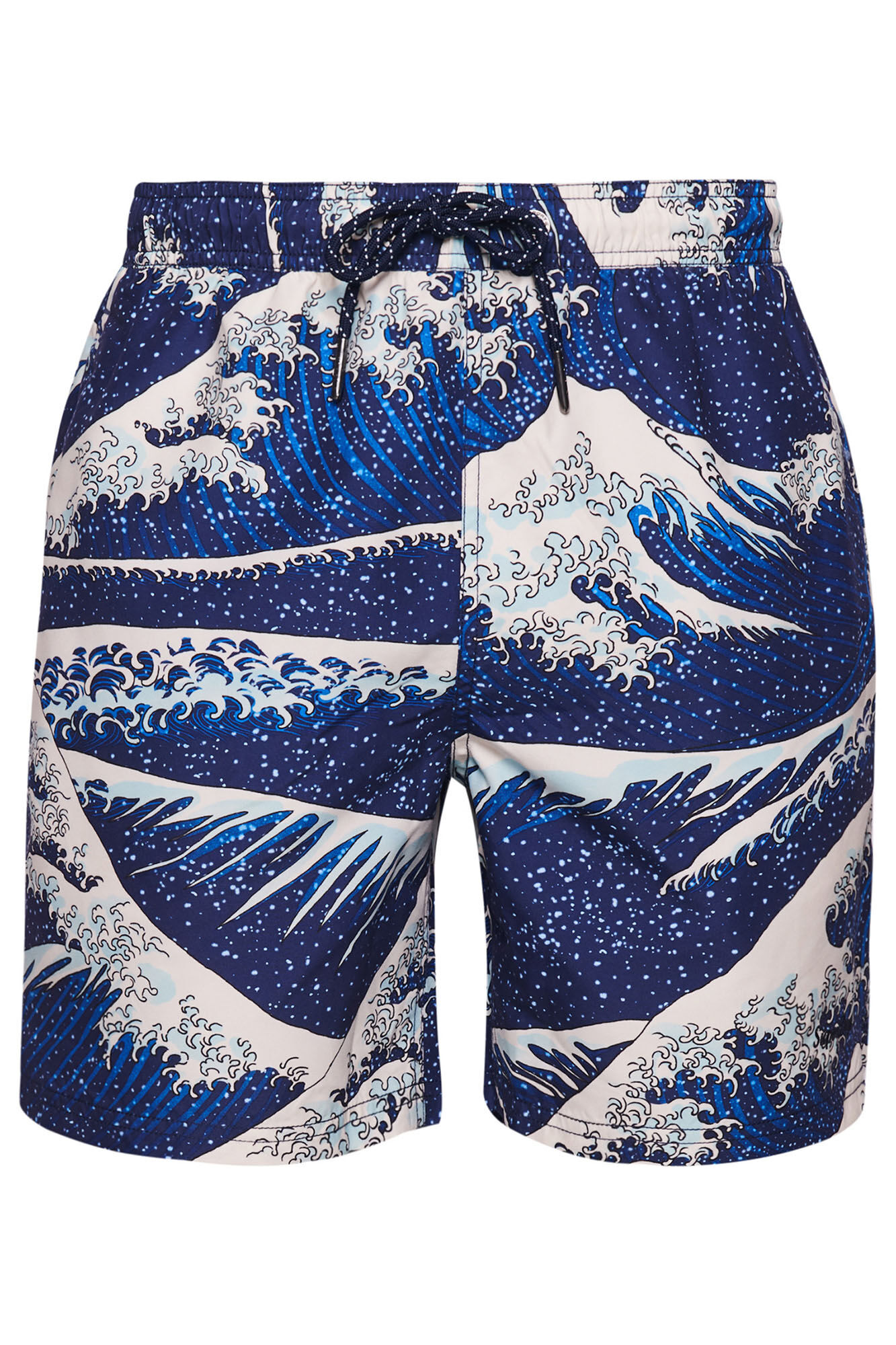 Maiô com logo vintage e estampa havaiana - Estampa azul