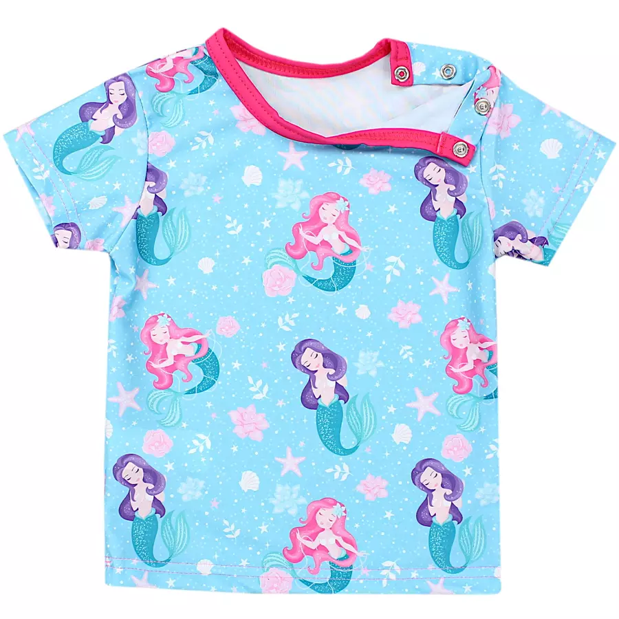 Aquarti Baby Mädchen Zweiteiler Badeanzug Bade-Set Bade T-Shirt Badehose pink