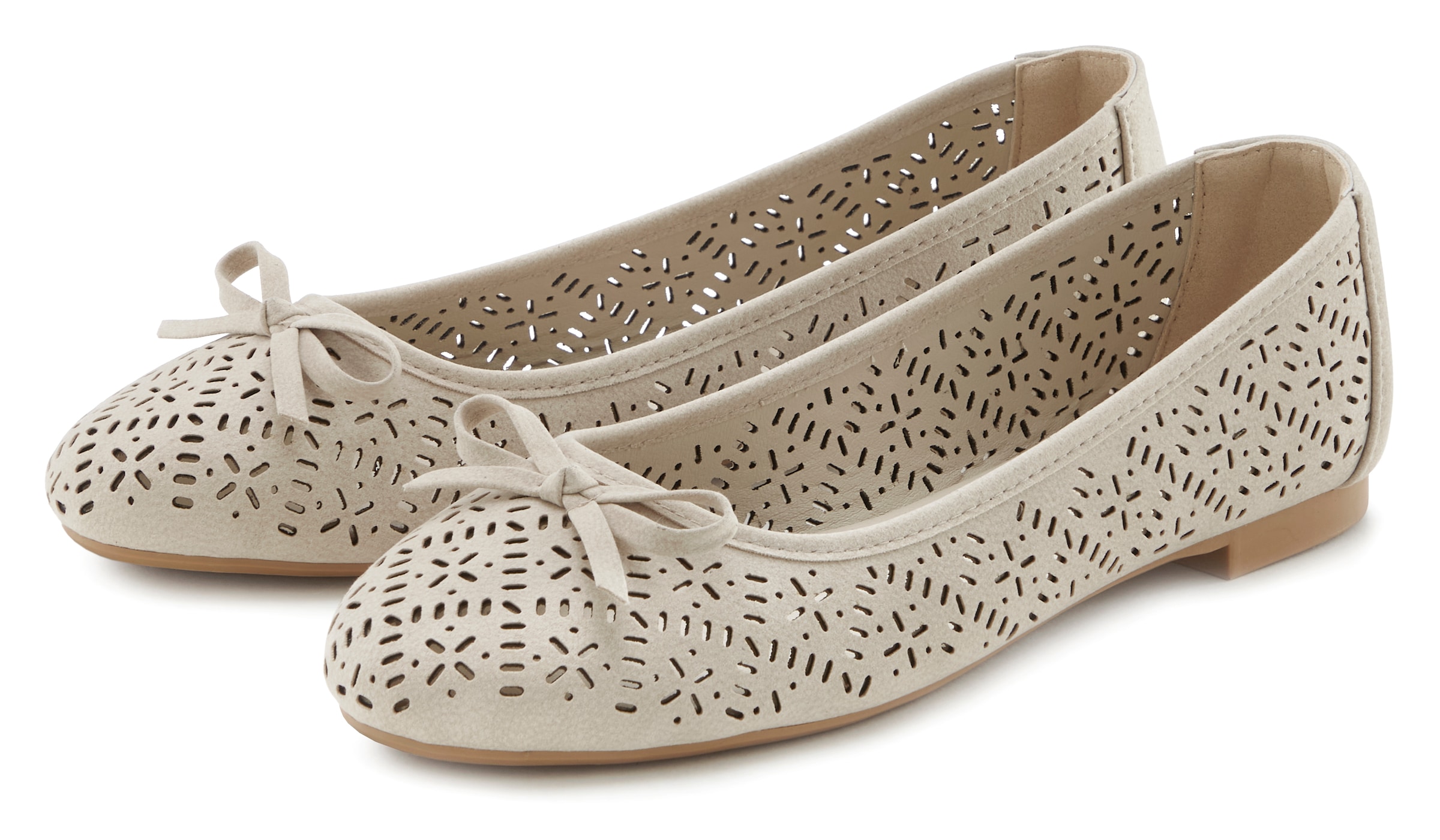 LASCANA Ballerina  Freizeitschuh, Slipper, Halbschuh mit kleinen Cut-Outs VEGAN