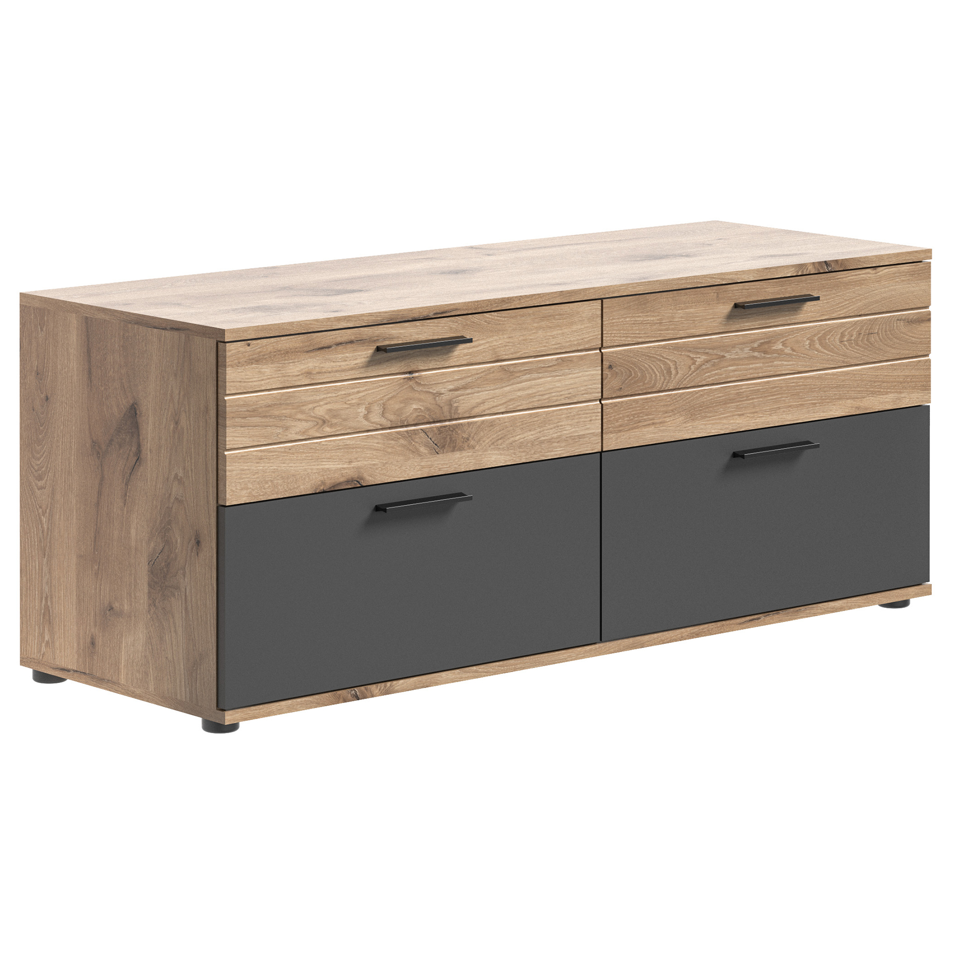 Lowboard MASON - Nox Oak - Basalt grau - 130 cm