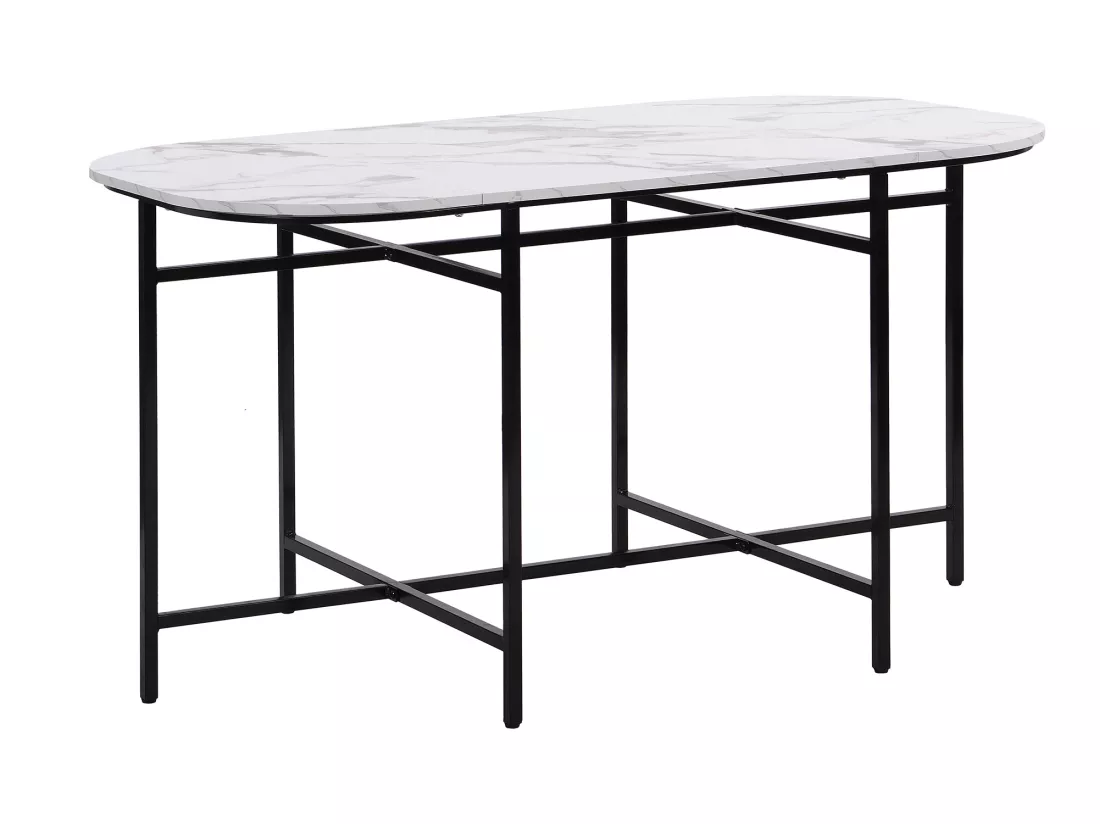 Ensemble table et 6 chaises - chaises avec coussin d'assise et dossier - noir