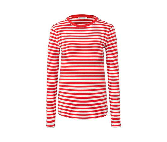 Gestreiftes Langarmshirt, rot-weiß