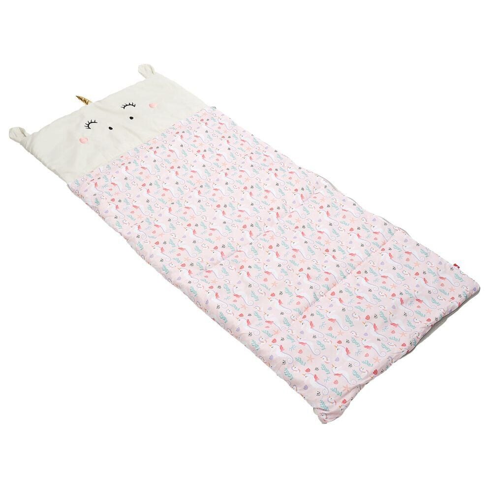Sac de couchage enfant imprimé licorne polyester rose 160x70cm