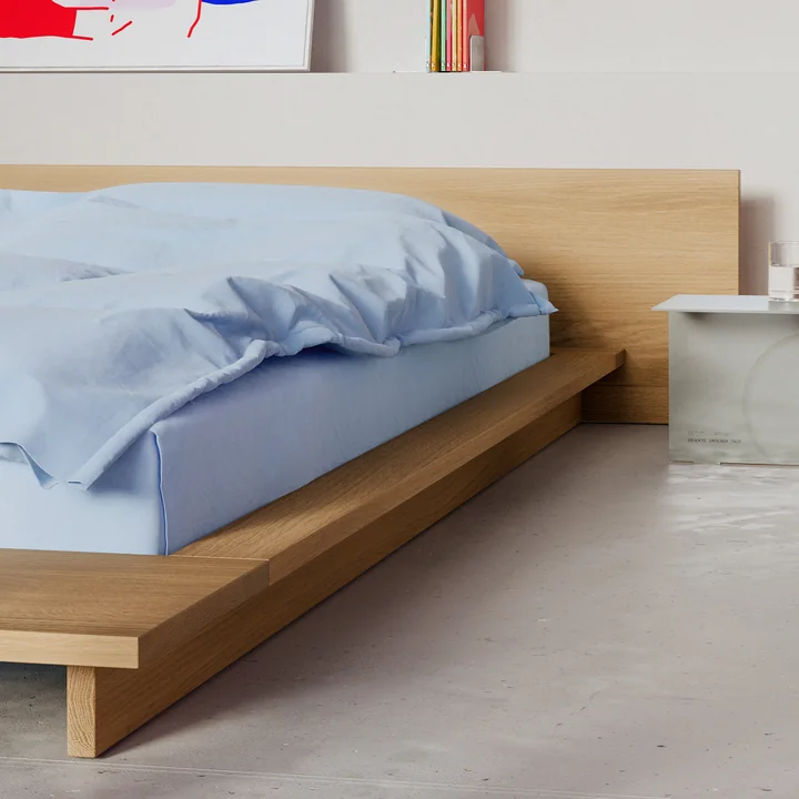 OUT Objekte unserer Tage - Faro Bett Large, 180 x 200 cm, Eiche massiv gewachst