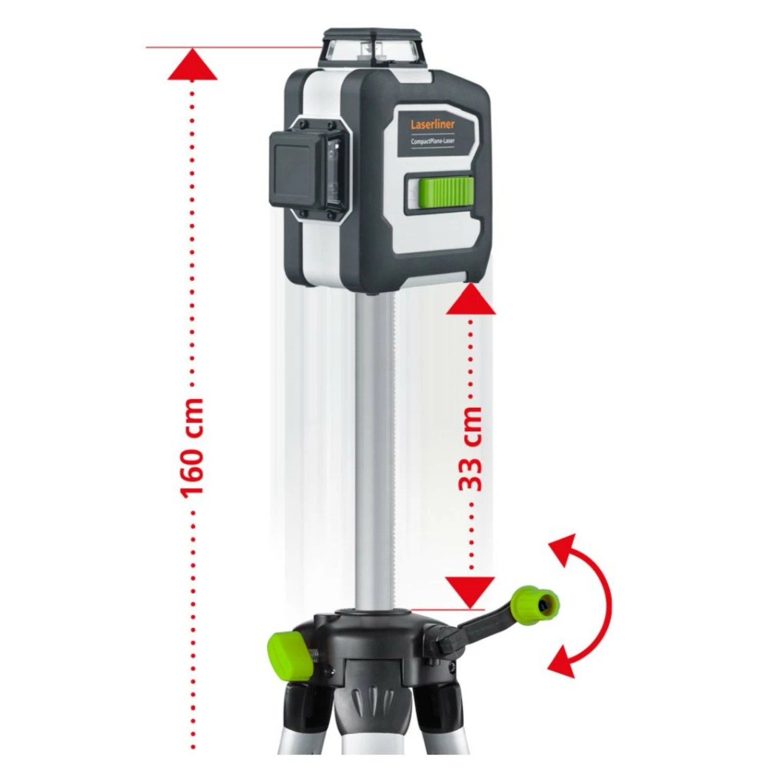 Laserliner CompactPlane-Laser 3G Kruislijnlaser set 150 in tas - 3 lijnen - Groen - 60m