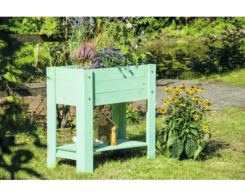 Verhoogd tuinbed op palen, dobar, 80,3 x 40 x 78,4 cm, mintgroen