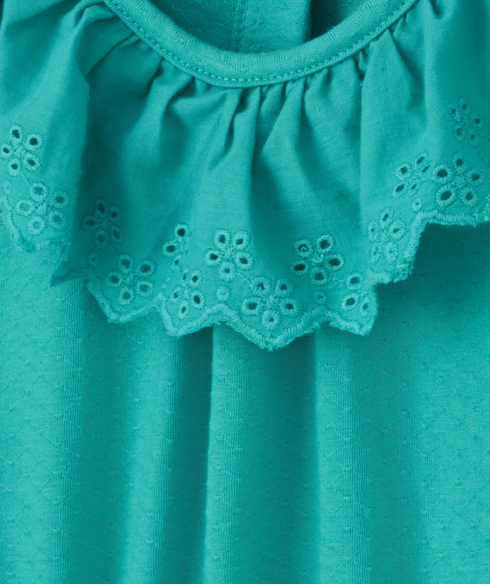LA ROBE VERTE SANS MANCHES EN COTON BIOLOGIQUE