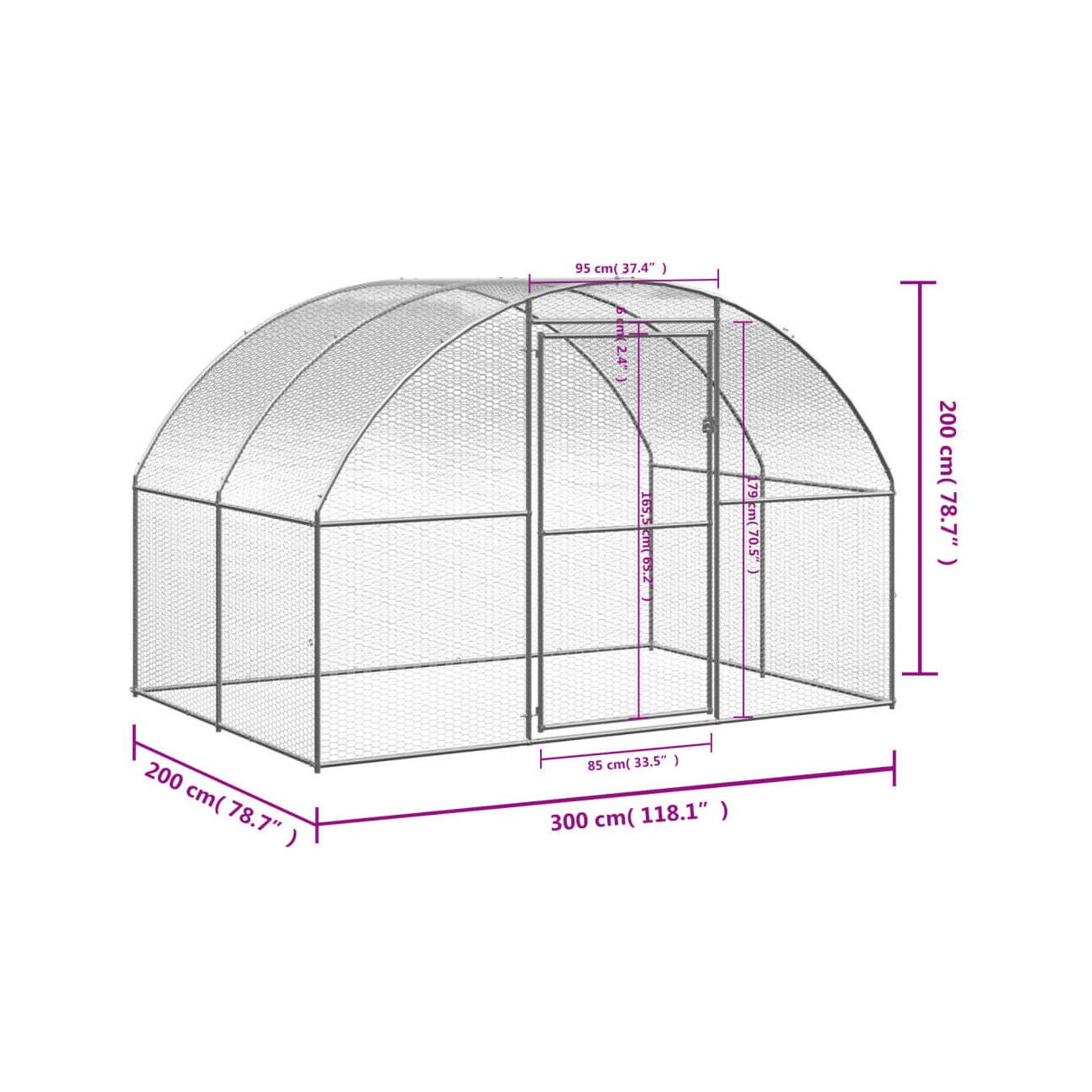 VidaXL Hühnerstall / Geflügelstall mit Dach 3 m, 2 m, 2 m