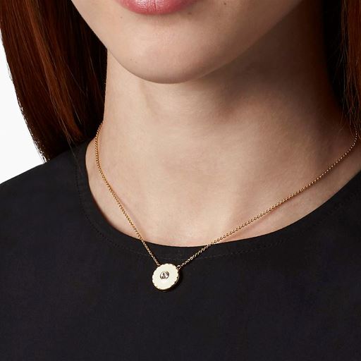 Marc Jacobs The Medallion Pendant Halskæde, Guld/Cream, 41 2,5 cm