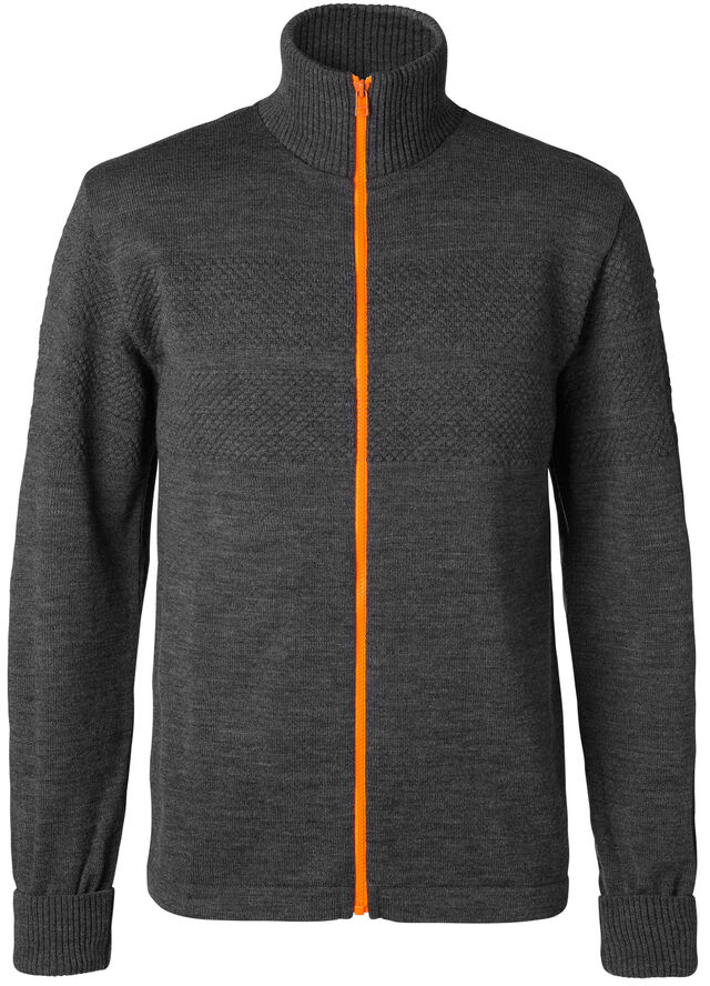 Mads Nørgaard - Copenhagen 100% Wool Klemens Zip Kontrast Koksgrå, orange