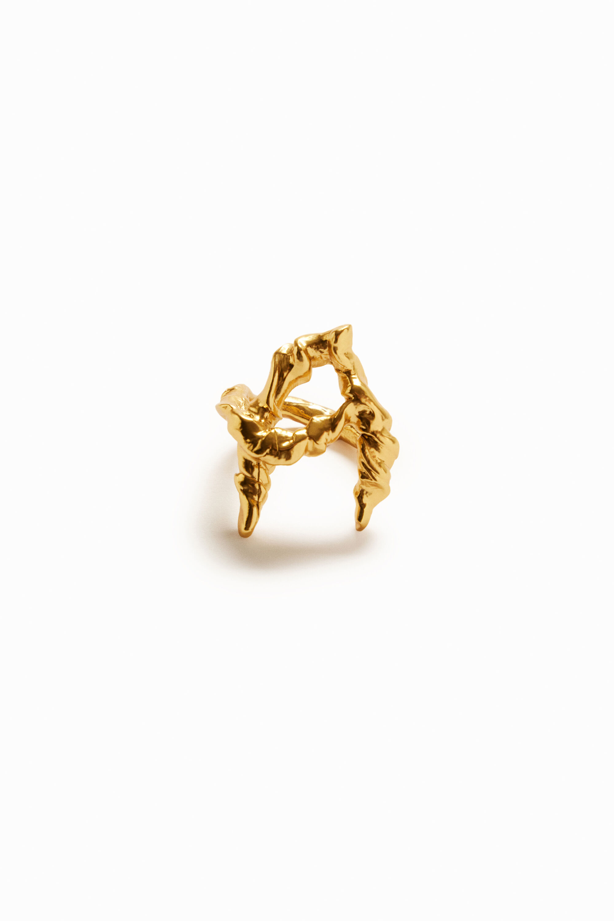 Bague lettre A plaquée or Zalio