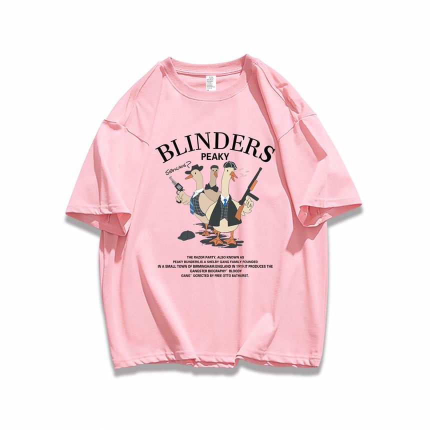 Kupyd - T-shirt met korte mouwen en ronde hals en eendenprint