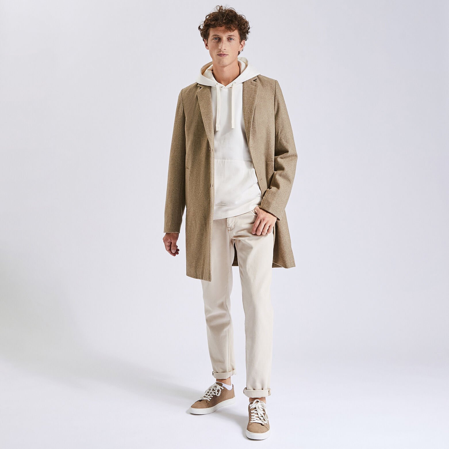 Manteau col tailleur Beige