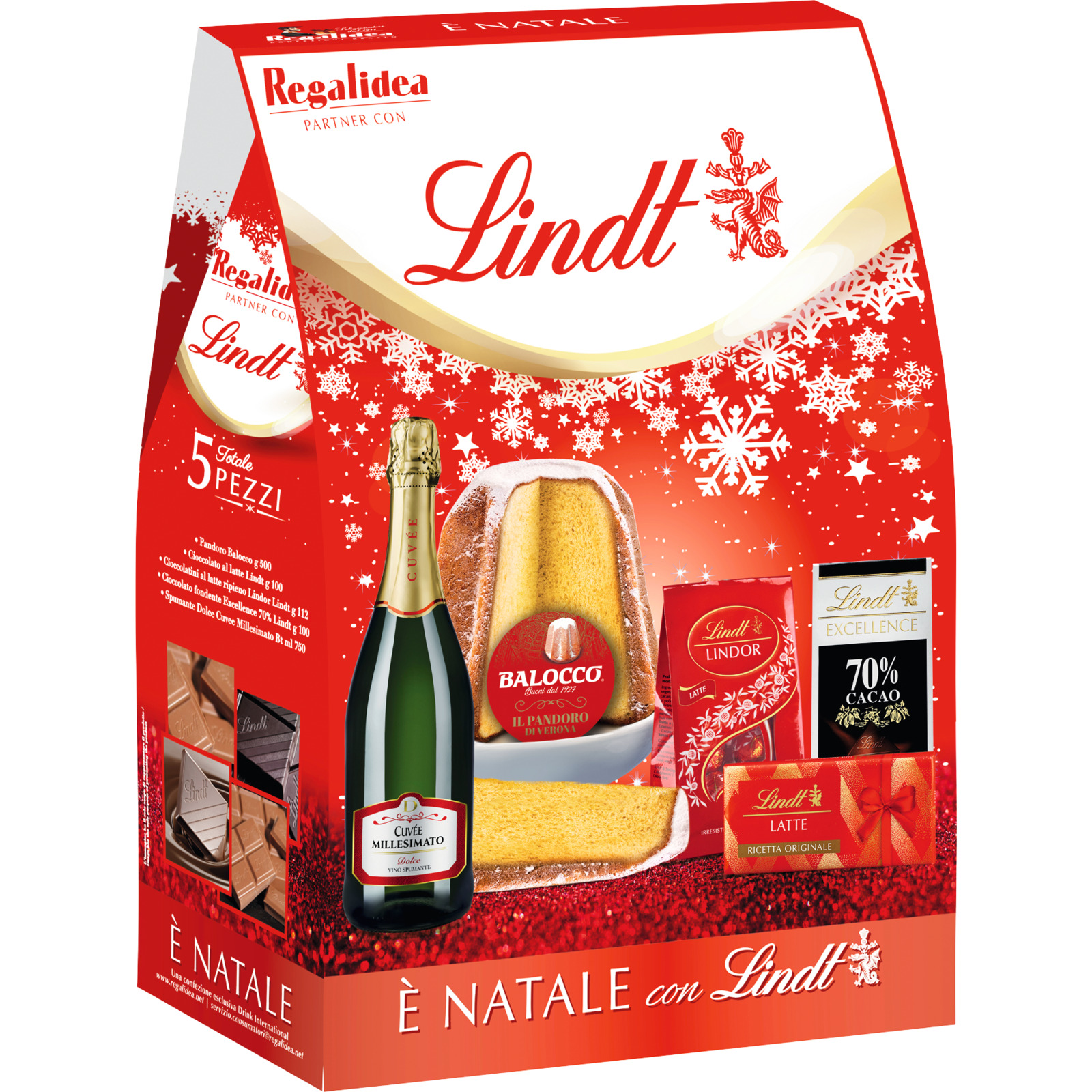 Geschenkkorb Lindt+Natale Pandoro 5-teilig