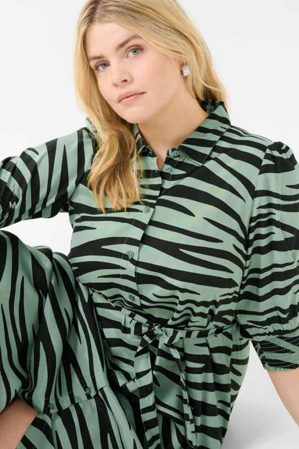 Kaffe Curve KCemina Olga Dress Green/black animal